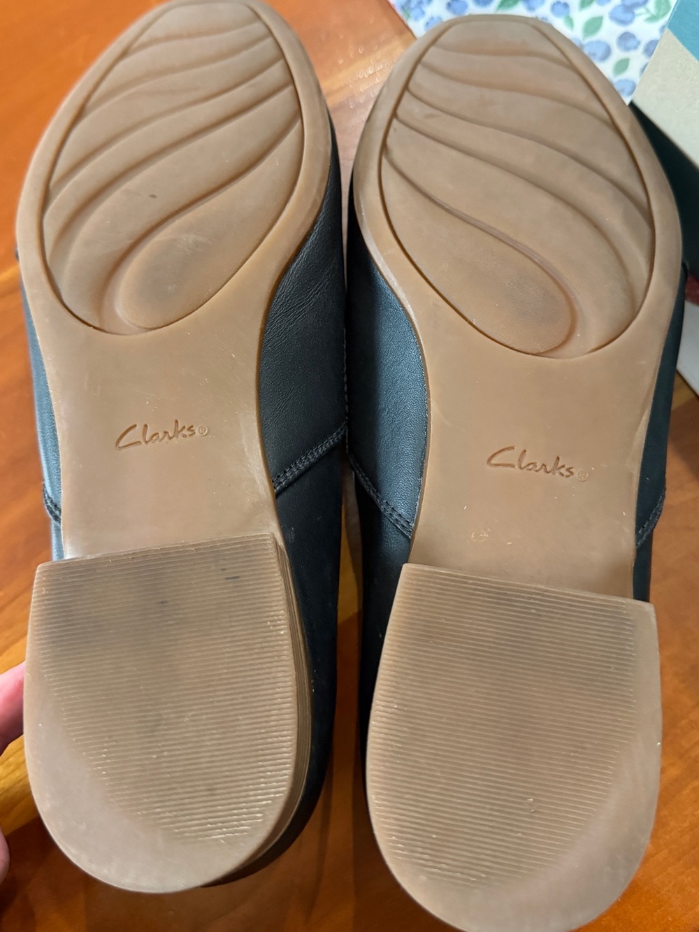 Clarks Black Leather Slip-On Loafers - Picture 5 of 6
